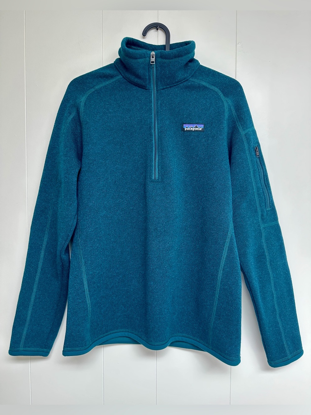 Patagonia Women's Better Sweater 1/4 Zip Fleece Pullover Small Teal Heather